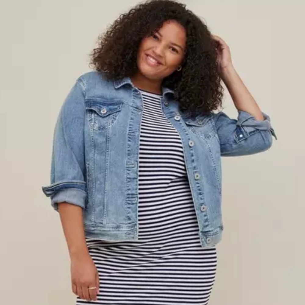 Torrid Distressed Blue Jean Jacket